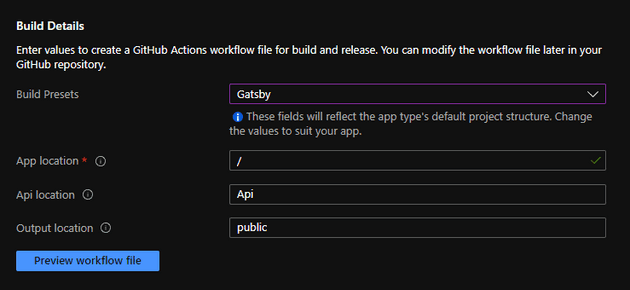 Specify build parameters